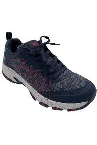 Skechers Hillcrest Vegan Washable Trail Sneakers Adventure Navy/Pink - Picture 1 of 3
