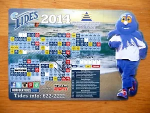 ORIOLES HENRY URRUTIA AUTOGRAPHED 2014 NORFOLK TIDES SCHEDULE MAGNET SGA - Picture 1 of 2