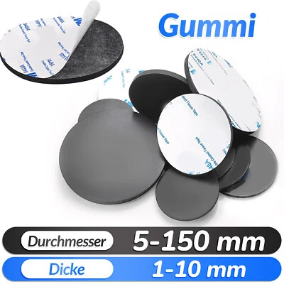 Runde Selbstklebend Silikon-Gummi Rutschfeste Pads Maschine Möbelfüße 5mm-150mm - Bild 1 von 4