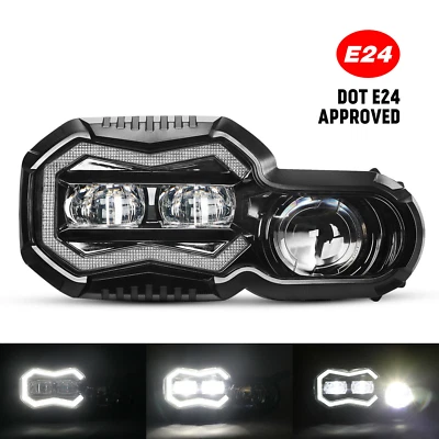 Motorcycle LED Headlight Hi/Lo DRL Lamp For BMW F800GS F650GS F700GS ADV/ F800R - Image 1 of 4