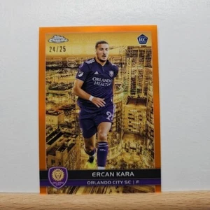 2023 Topps Chrome MLS Ercan Kara Big City Strikers Orange Refractor 24/25 RC - Picture 1 of 2
