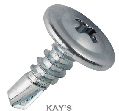 KAYFAST WAFER HEAD SELF DRILLING DRYWALL TEK SCREWS ZINC PLATED 4.2 x13mm 16mm 19mm 25mm