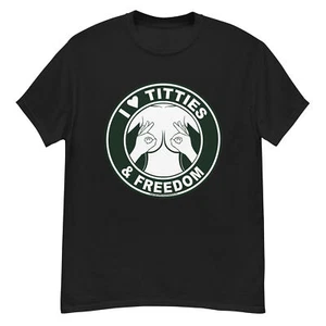 I Love Titties and Freedom T Shirt, Vintage, America, Fun - Picture 1 of 4