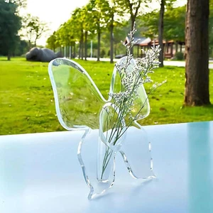 Acrylic Butterfly Vase Modern Decorative Vase For Office Dining Room Desktop - Picture 1 of 12