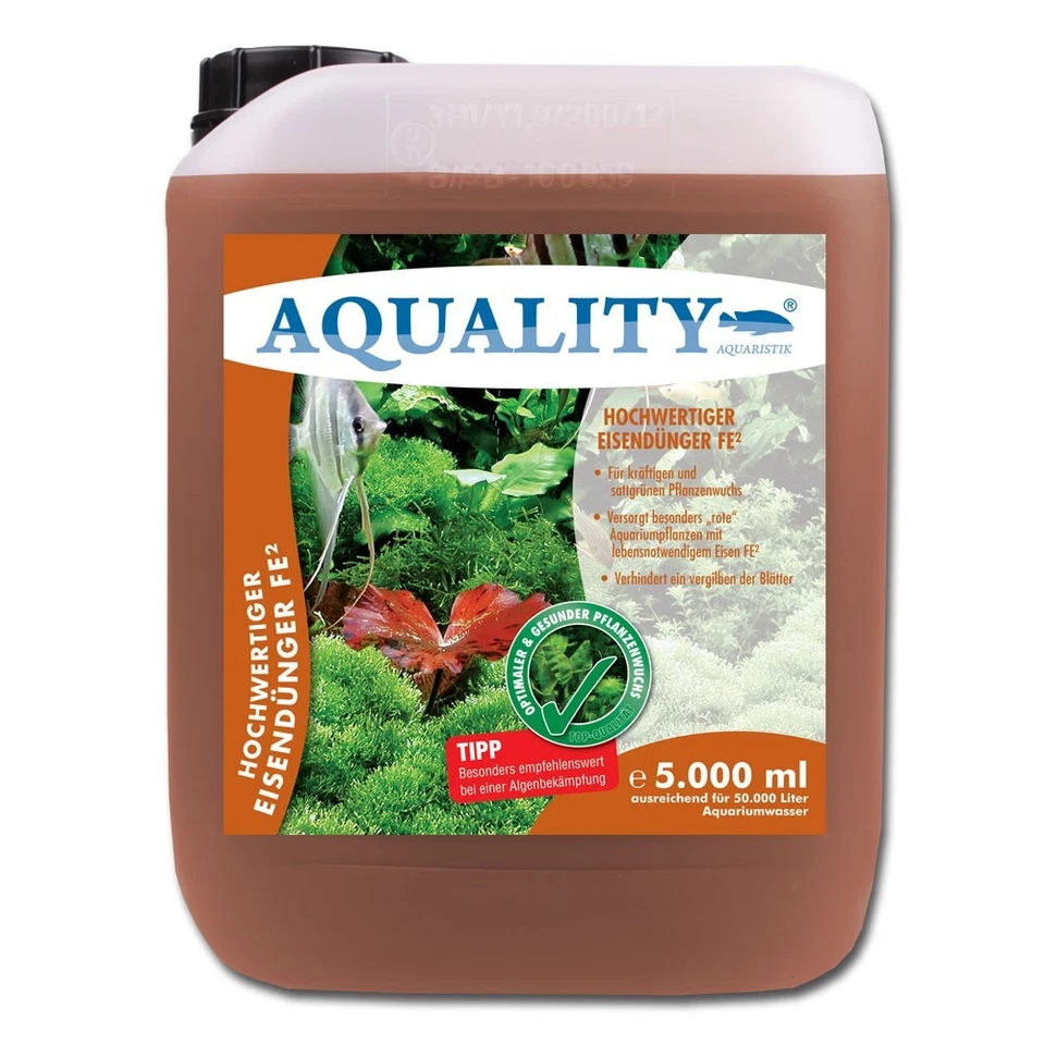 (6,00€/l) AQUALITY Eisendünger FE² 5 Ltr. Aquarium Profi Dünger Pflanzendünger