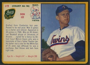 1961 Peters Meats #9 - Don Lee - nice - Picture 1 of 2