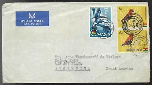 GHANA to ARGENTINA Airmail Cover RARE DESTINATION 1962 BIRDS - Picture 1 of 1