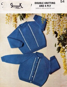 ~ Greenock Kleinkind Strickmuster für ausgefallene Trim Cardigan & Pullover ~ 20" ~ 26" - Bild 1 von 1