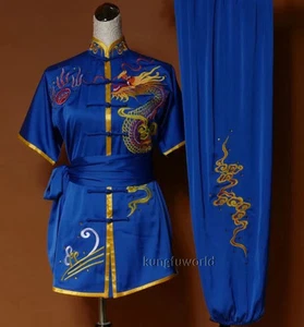 Tuta Wushu Changquan arti marziali Tai chi Kung fu vestiti uniformi ala chun - Foto 1 di 3
