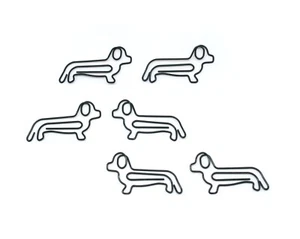 100 Count Bag Shaped Paper Clips Black Dachshund Dog Clips by Butler in the Home - Picture 1 of 2