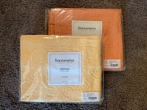 2Pc Lot Linensource Matelasse Standard Cotton Pillow Shams Yellow & Curry 20x26 - Picture 1 of 3