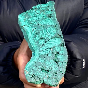 1.33LB Natural malachite slice quartz crystal luster mineral specimen. - Picture 1 of 13