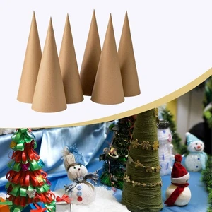 6x Pappmaché Zapfen unten offen Kinder Erwachsene Mittelstücke 12 Zoll Handwerk Zapfen - Bild 1 von 6