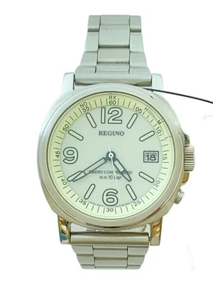 REGUNO H415-R04794 Reloj de Cuarzo Analógico Inoxidable Blanco Casi Como Nuevo JAPÓN Foto 1 de 4