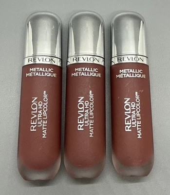 Revlon Ultra HD Metallic Matte Liquid Lipcolor Lipstick 705 HD shine LOT OF 3 - Image 1 of 2