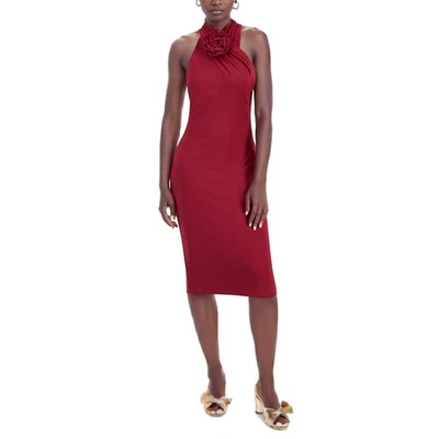 Vestido Rachel Roy Harland Mujer Mediano Cabernet Rosa Halter Funda Sin Mangas Foto 1 de 4