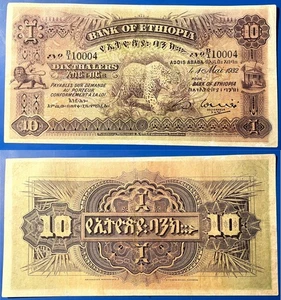 Äthiopien Mai 1932 10 Taler Leopard P-8 vz - US-Verkäufer - Bild 1 von 7