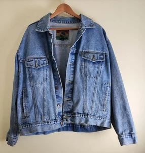 Vintage Men's Structure Jeanswear Denim Blue Jean Jacket/Coat, Size Large - Picture 1 of 12