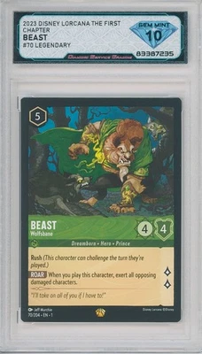 Lorcana The First Chapter BEAST WOLFSBANE #70/204 Legendary 💎DSG 10 Gem Mint - Image 1 of 2