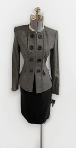 NEW Tahari ASL Skirt Suit Size 2 Two Piece Set Military Style Wool Pockets $280 - Picture 1 of 24