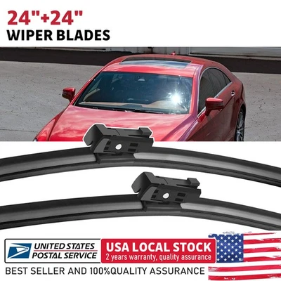 24"&24"Windshield Wiper Blades High Quality For Mercedes-Benz CLS63 AMG S 14-17 - Imagem 1 de 4