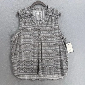 Blusa Dana Buchman Top Mujer XL Gris Sin Mangas Cuello en V Pullover - Imagen 1 de 12