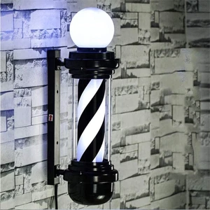 Friseurstange schwarz weiß LED Licht, traditionelle Friseurstange außen Friseursalon Ro - Bild 1 von 12