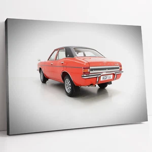 Ford Cortina Mk3 2000E 1973 vista trasera | Estampado en lona arte de pared foto estirada - Imagen 1 de 10