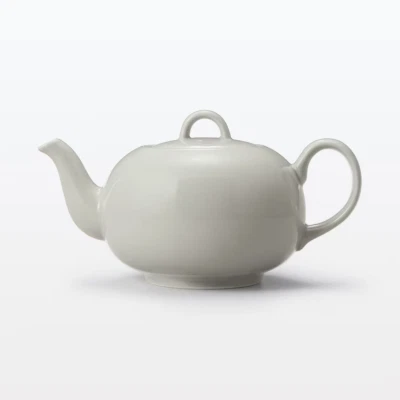 MUJI  Daily Teapot 700ml with Strainer  Porcelian Gray Beige 83444389 - Image 1 of 4