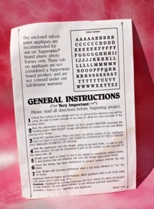 Letras de aplique vintage de Tupperware RUB ON, NUEVO DE LOTE ANTIGUO. ¡ENVÍO GRATUITO! - Imagen 1 de 3