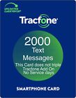 TracFone 2000 Text Messages Prepaid Add On Refill Card, Only For Smartphones.