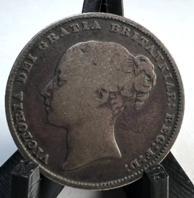 1864 Great Britain, United Kingdom, England, Silver Shilling, Victoria KM# 734.3 - Image 1 of 4