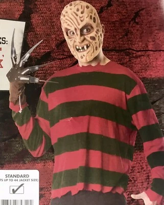 Rubie's WB Freddy Krueger Pesadilla Adulto Halloween Disfraz 2 Piezas Conjunto Rojo Foto 1 de 4