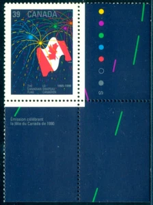 1990 25 years of the national flag,fireworks,Canada,M.1186,MNH - Picture 1 of 1