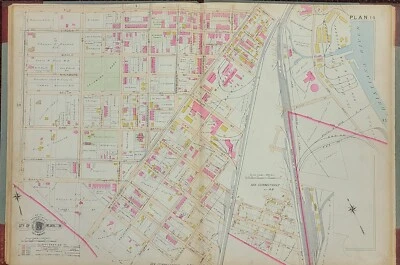1901 WILMINGTON ДЕЛАВЭР КЛЕЙТОН ST-CHRISTIANA РЕКИ И ВЯЗ ST-CITYLINE АТЛАС КАРТА - Изображение 1 из 4