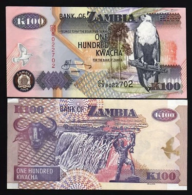 ZAMBIA 100 KWACHA P-38 2006-2010 x 1000 Pcs Lot Brick BUNDLE VICTORIA UNC NOTE - Image 1 of 4