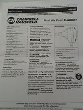 Campbell Hausfeld Manual Mini Air Palm Hammer PN001000 Operating Instructions