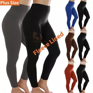 2-Pack Women's Plus Size Fleece Lined Leggings Winter Thermal Pants Plus Size - Picture 1 of 10
