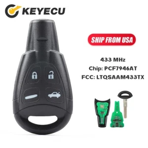 Smart Key for SAAB 9-3 9-5 2003-2011 Remote Fob 4 Button LTQSAAM433TX PCF7946AT - Foto 1 di 5