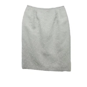 Nipon Boutique Womens Paisley Pencil Skirt Embossed Swirl Mint Green Size 6 - Picture 1 of 10
