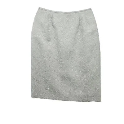 Nipon Boutique Womens Paisley Pencil Skirt Embossed Swirl Mint Green Size 6 - Image 1 of 4