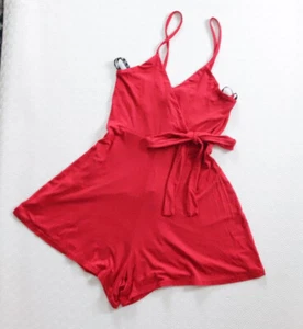 Missguided Women’s Red Jersey Cami Wrap Playsuit Size 6 brand new with tags - Picture 1 of 4
