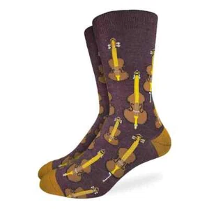 Instrumentos de Cuerda Para Hombre Calcetines Crew Talla 10-13 Buena Suerte Novedad Moda Nuevos - Imagen 1 de 1