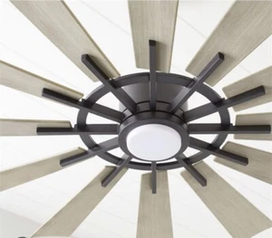 72” Cirque 1 Light Patio Fan, Matte Black/Weathered Gray - 47212-5942 - Picture 1 of 4
