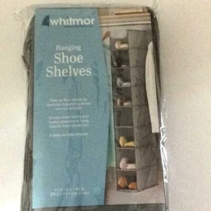 SHOE SHELVES ORGANIZER Metal Frame Eight Shelves Color-Gray 11 1/2”x5 1/2”x41" - Picture 1 of 6