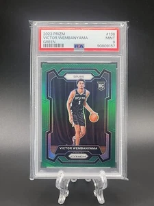 2023 Panini Prizm Victor Wembanyama GREEN PRIZM HOLO RC Rookie PSA 9 MINT ๐๐ - Picture 1 of 2