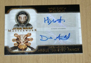 2020 Topps Star Wars Masterwork dual autograph GOLD Harley Durst/Der Arnold 9/25