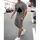 Men's Summer Outfit 2-Piece Set Sweatsuit Short Sleeve T Shirts And Shorts Set