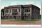 1911 Carnegie Library Building Door Entrance Terrace Frankfort Indiana Postcard
