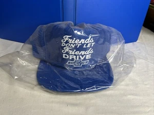 Friends Dont Let Friends Drive Chevys Trucker Hat Vintage Snapback Azul Hinchado - Imagen 1 de 1